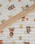 Nachiketa 'Forest Friends' Gender Neutral Baby Blanket, Organic Cotton Muslin Baby Blanket, Baby Essentials, Baby Blankets for Boys and Girls, Toddler Quilt, Nursery Quilt, Stroller Blanket, Cute Baby Blankets