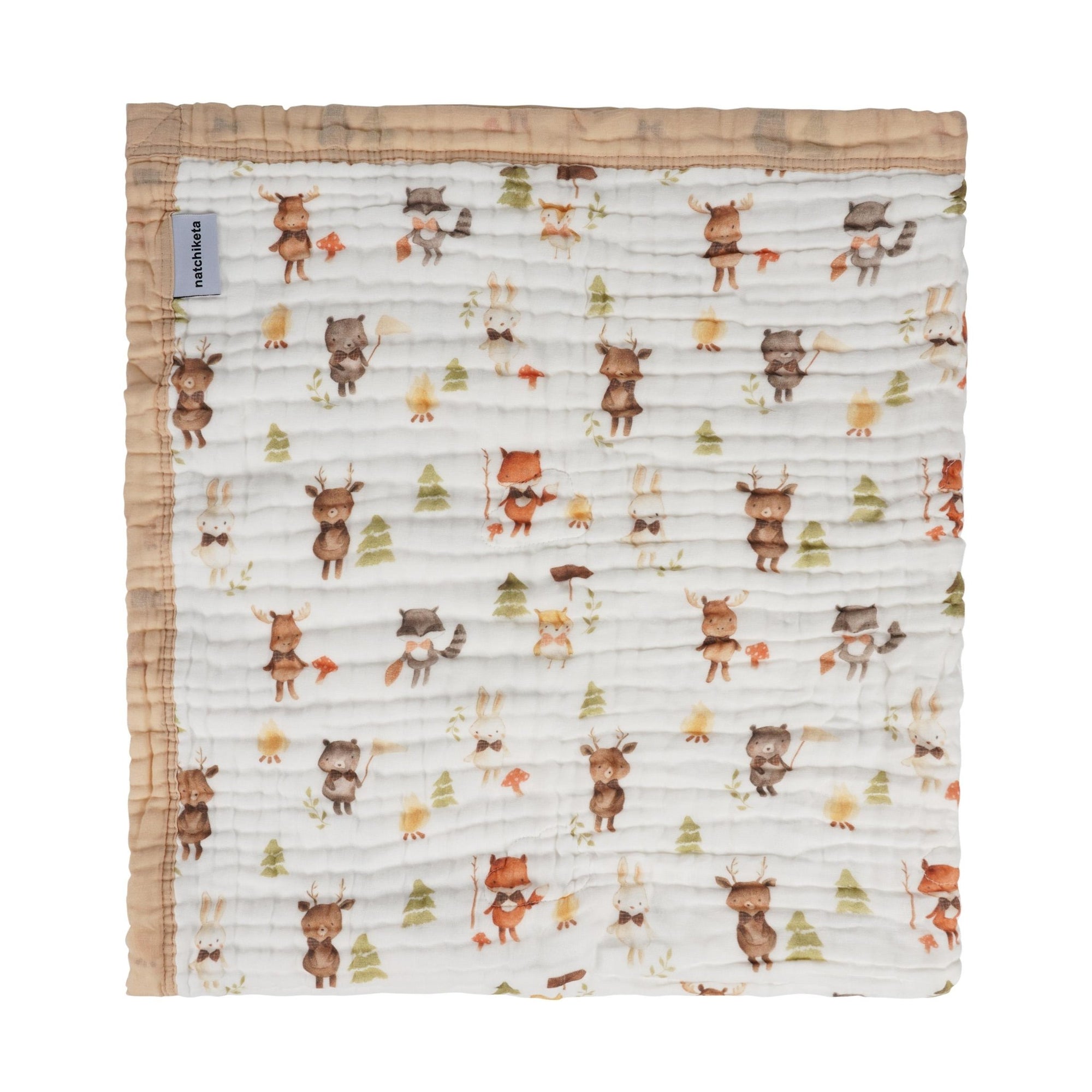 Nachiketa Baby Blankets and Toddler Quilts in Forest Friends Print