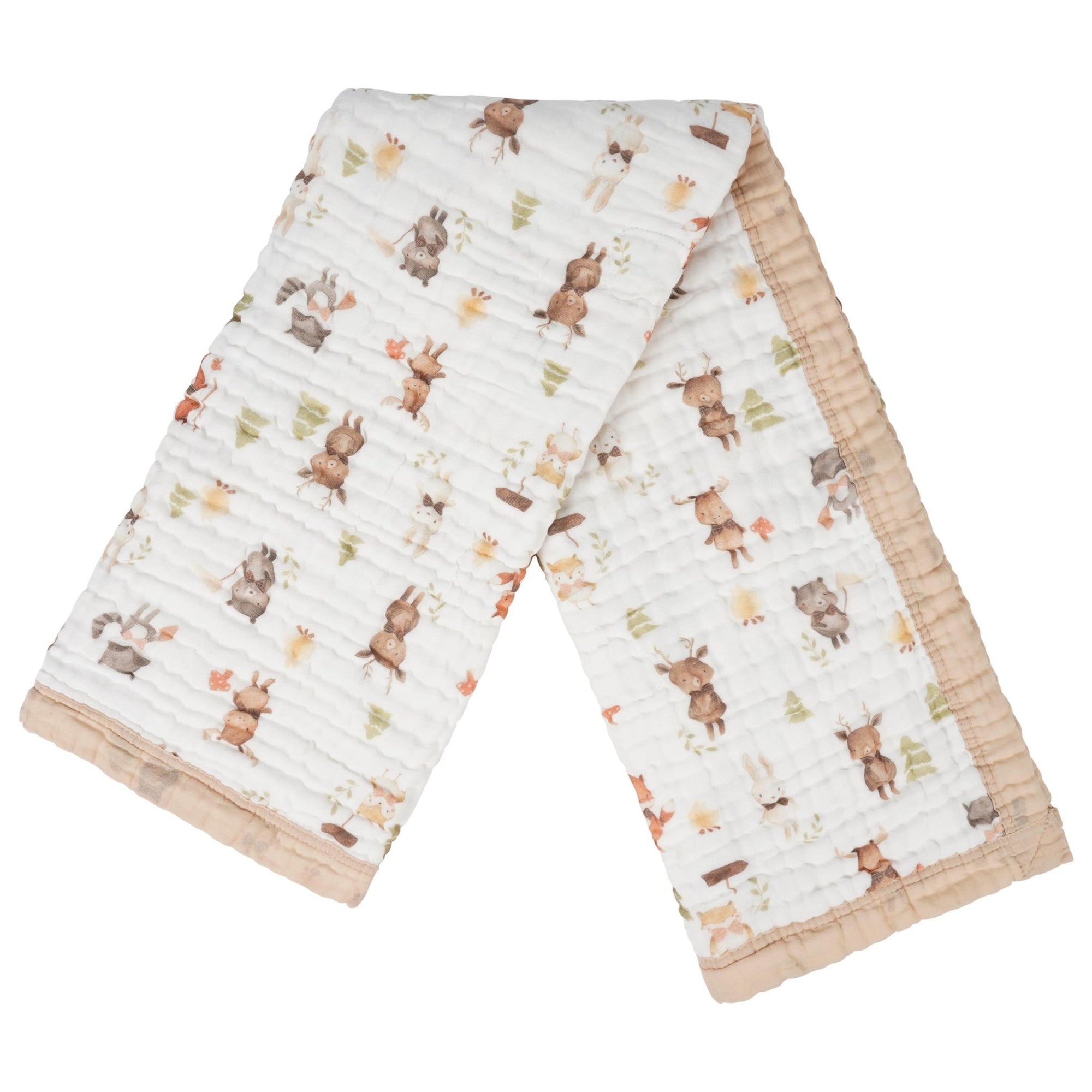 Nachiketa 'Forest Friends' Luxury Baby Shower Gift, Gender Neutral Baby Blanket, Organic Cotton Muslin Baby Blanket, Baby Essentials, Baby Blankets for Boys and Girls, Toddler Quilt, Nursery Quilt, Stroller Blanket, Cute Baby Blankets