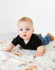 Nachiketa 'Dream Big' 100% Organic Cotton Baby & Toddler Blanket – Super Soft Baby Blanket, Luxury Baby Shower Gift, Gender Neutral Baby Blanket, Organic Cotton Muslin Baby Blanket, Baby Essentials, Baby Blankets for Boys and Girls, Toddler Quilt, Nursery Quilt, Stroller Blanket, Cute Baby Blankets