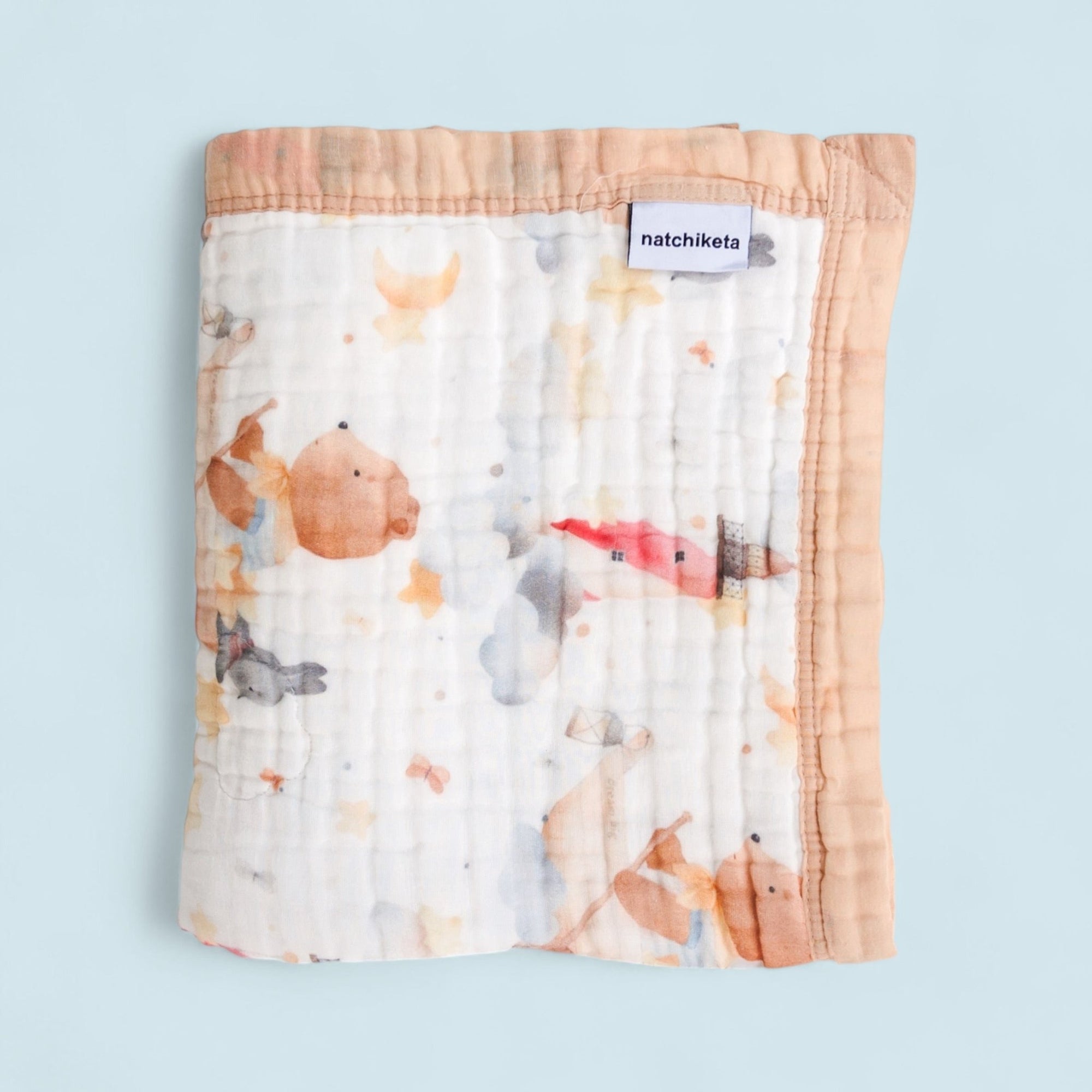 Organic Cotton Muslin Baby Blanket by Natchiketa in Dream Big