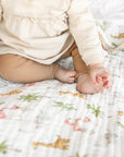 Nachiketa 'Jungle' 100% Organic Cotton Baby & Toddler Blanket – Super Soft Baby Blanket, Luxury Baby Shower Gift, Gender Neutral Baby Blanket, Organic Cotton Muslin Baby Blanket, Baby Essentials, Baby Blankets for Boys and Girls, Toddler Quilt, Nursery Quilt, Stroller Blanket, Cute Baby Blankets