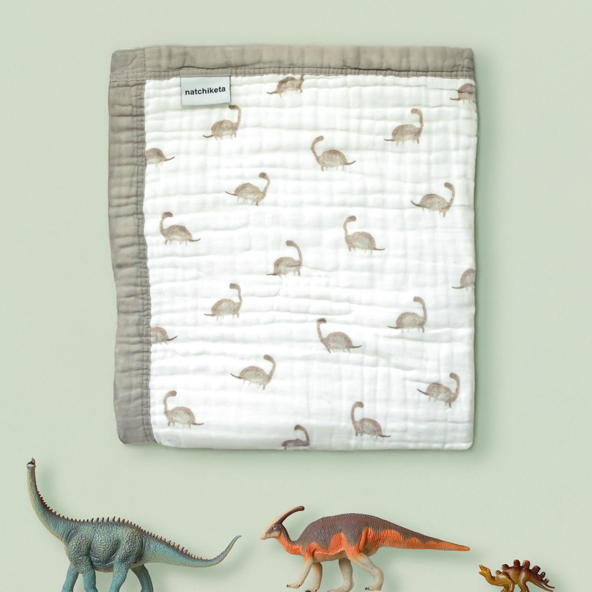 Nachiketa 'Dinosaur' 100% Organic Cotton Baby Blanket and Toddler Quilt