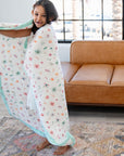 Kids Blankets by Natchiketa in Pastel Floral Print