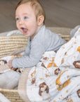 Nachiketa 'Boygirl' 100% Organic Cotton Baby & Toddler Blanket – Gender Neutral Baby Blanket, Organic Cotton Muslin Baby Blanket, Baby Blankets for Boys and Girls, Toddler Quilt, Nursery Quilt, Stroller Blanket, Cute Baby Blankets