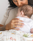 Nachiketa 'Jungle' 100% Organic Cotton Baby & Toddler Blanket – Super Soft Baby Blanket, Luxury Baby Shower Gift, Gender Neutral Baby Blanket, Organic Cotton Muslin Baby Blanket, Baby Essentials, Baby Blankets for Boys and Girls, Toddler Quilt, Nursery Quilt, Stroller Blanket, Cute Baby Blankets