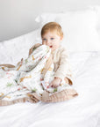 Nachiketa 'Jungle' 100% Organic Cotton Baby & Toddler Blanket – Super Soft Baby Blanket, Luxury Baby Shower Gift, Gender Neutral Baby Blanket, Organic Cotton Muslin Baby Blanket, Baby Essentials, Baby Blankets for Boys and Girls, Toddler Quilt, Nursery Quilt, Stroller Blanket, Cute Baby Blankets