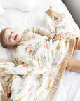 Nachiketa 'Jungle' 100% Organic Cotton Baby & Toddler Blanket – Super Soft Baby Blanket, Luxury Baby Shower Gift, Gender Neutral Baby Blanket, Organic Cotton Muslin Baby Blanket, Baby Essentials, Baby Blankets for Boys and Girls, Toddler Quilt, Nursery Quilt, Stroller Blanket, Cute Baby Blankets