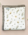 Nachiketa 'Neutral Floral' 100% Organic Cotton Baby & Toddler Blanket – Super Soft Baby Blanket, Luxury Baby Shower Gift, Gender Neutral Baby Blanket, Organic Cotton Muslin Baby Blanket, Baby Essentials, Baby Blankets for Boys and Girls, Toddler Quilt, Nursery Quilt, Stroller Blanket, Cute Baby Blankets