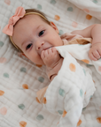 Organic Cotton Muslin Baby Blanket Neutral Dot by Natchiketa