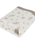 Nachiketa 'Neutral Floral' 100% Organic Cotton Baby & Toddler Blanket – Super Soft Baby Blanket, Luxury Baby Shower Gift, Gender Neutral Baby Blanket, Organic Cotton Muslin Baby Blanket, Baby Essentials, Baby Blankets for Boys and Girls, Toddler Quilt, Nursery Quilt, Stroller Blanket, Cute Baby Blankets