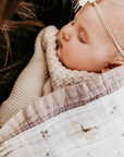 "Neutral Floral" 100% Organic Cotton Baby & Toddler Blanket
