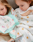 Neutral Dot and Pastel Floral Print Blankets By Natchiketa