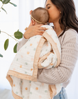 Soft Baby Quilt Organic by Natchiketa in Neutral Dot Print