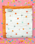 Nachiketa 'Bright Dot' 100% Organic Cotton Baby & Toddler Blanket – Super Soft Baby Blanket, Luxury Baby Shower Gift, Gender Neutral Baby Blanket, Organic Cotton Muslin Baby Blanket, Baby Essentials, Baby Blankets for Boys and Girls, Toddler Quilt, Nursery Quilt, Stroller Blanket, Cute Baby Blankets