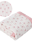 Organic Cotton Baby Blanket | Toddler Quilt "Pink Bows"