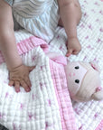 Organic Cotton Baby Blanket | Toddler Quilt "Pink Bows"