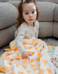 Baby Blanket Rubber Ducky and Pastel Floral