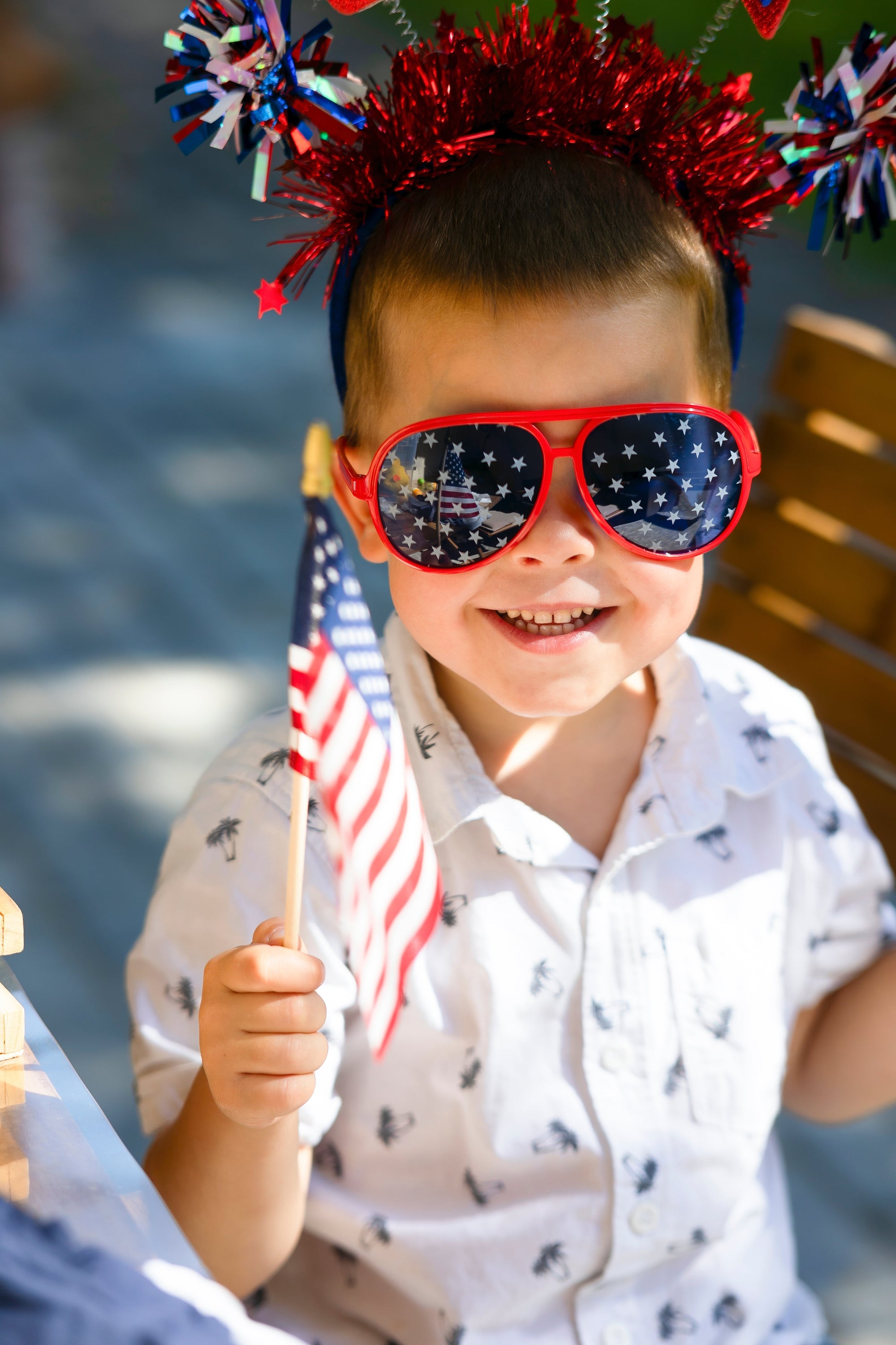 Little boy celebrating Independence day