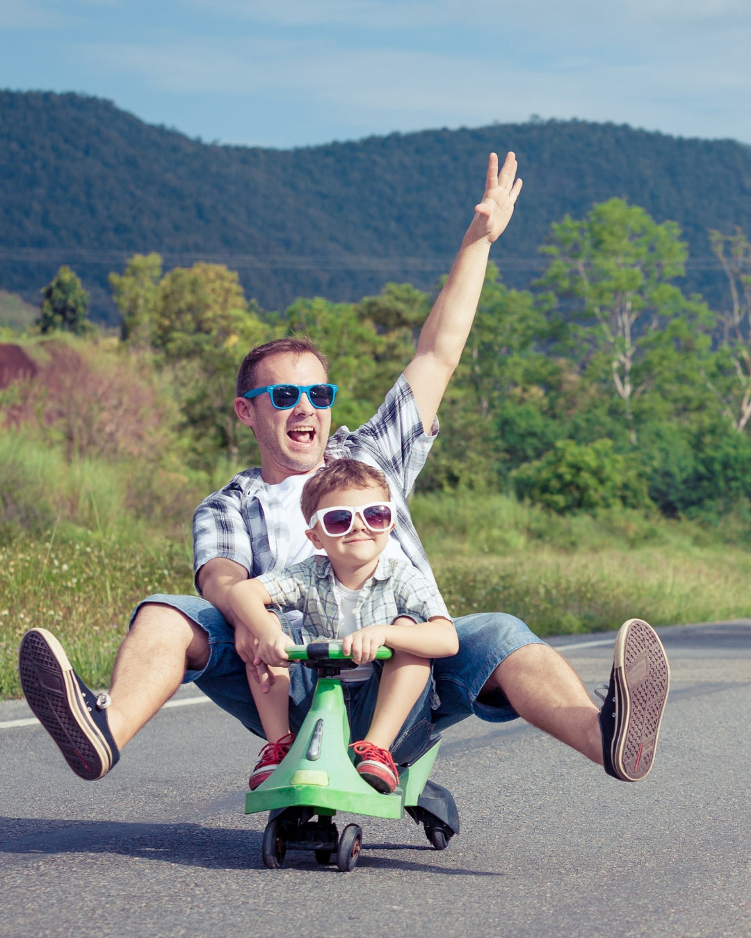 Father playing with kid