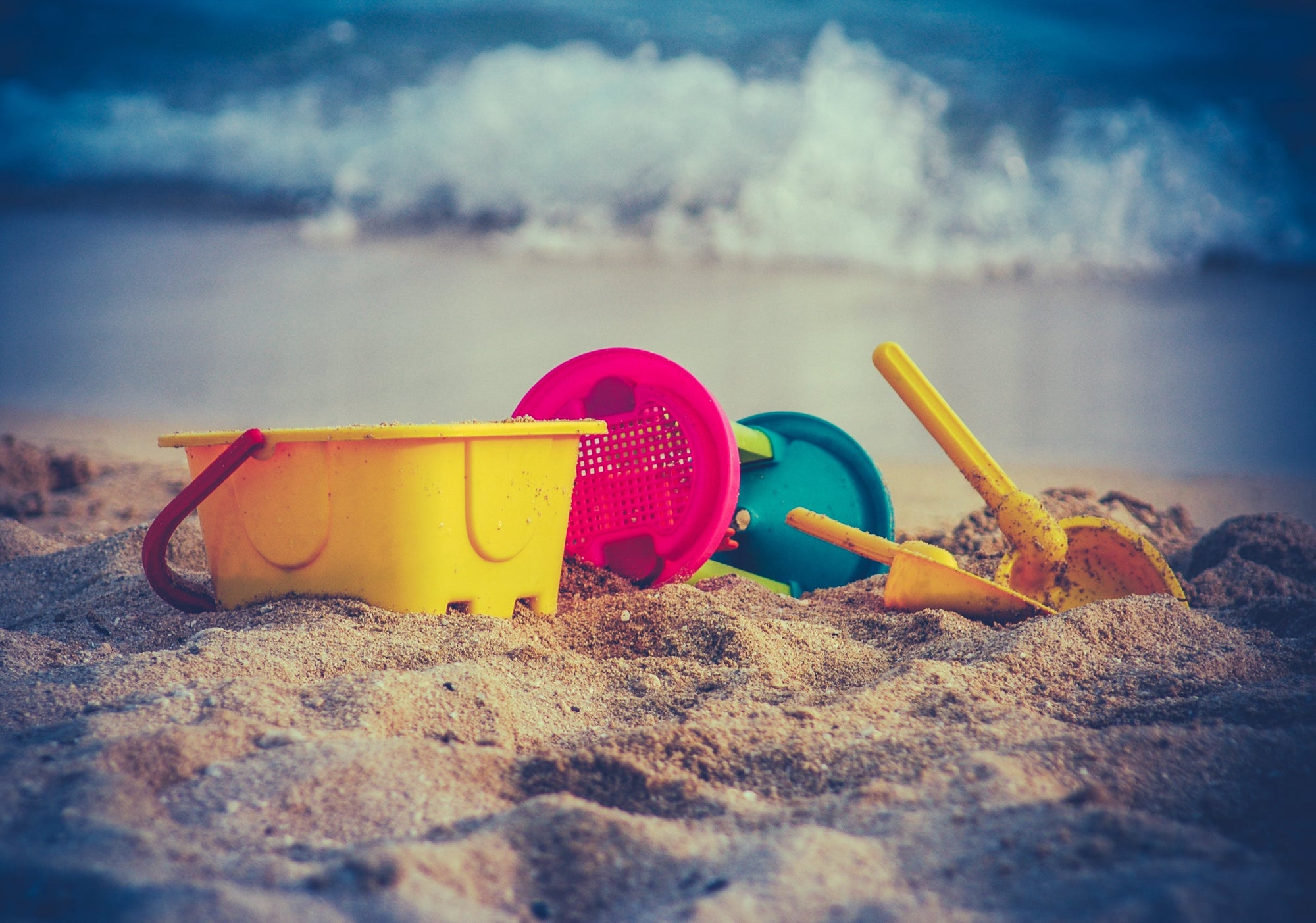 Image showing Sand Toys in beach.