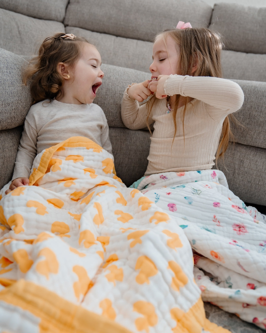Natchiketa Toddler Quilts with two little girls playing 