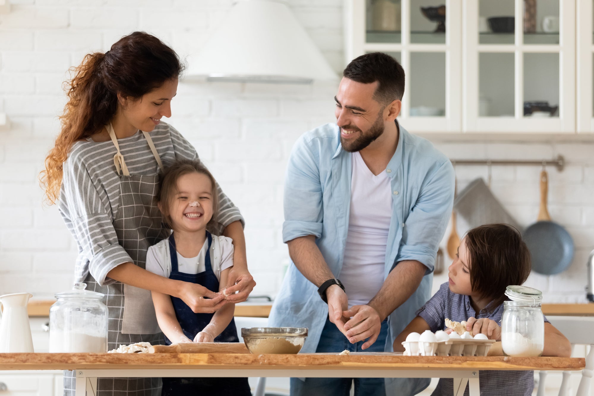 Family laughing 