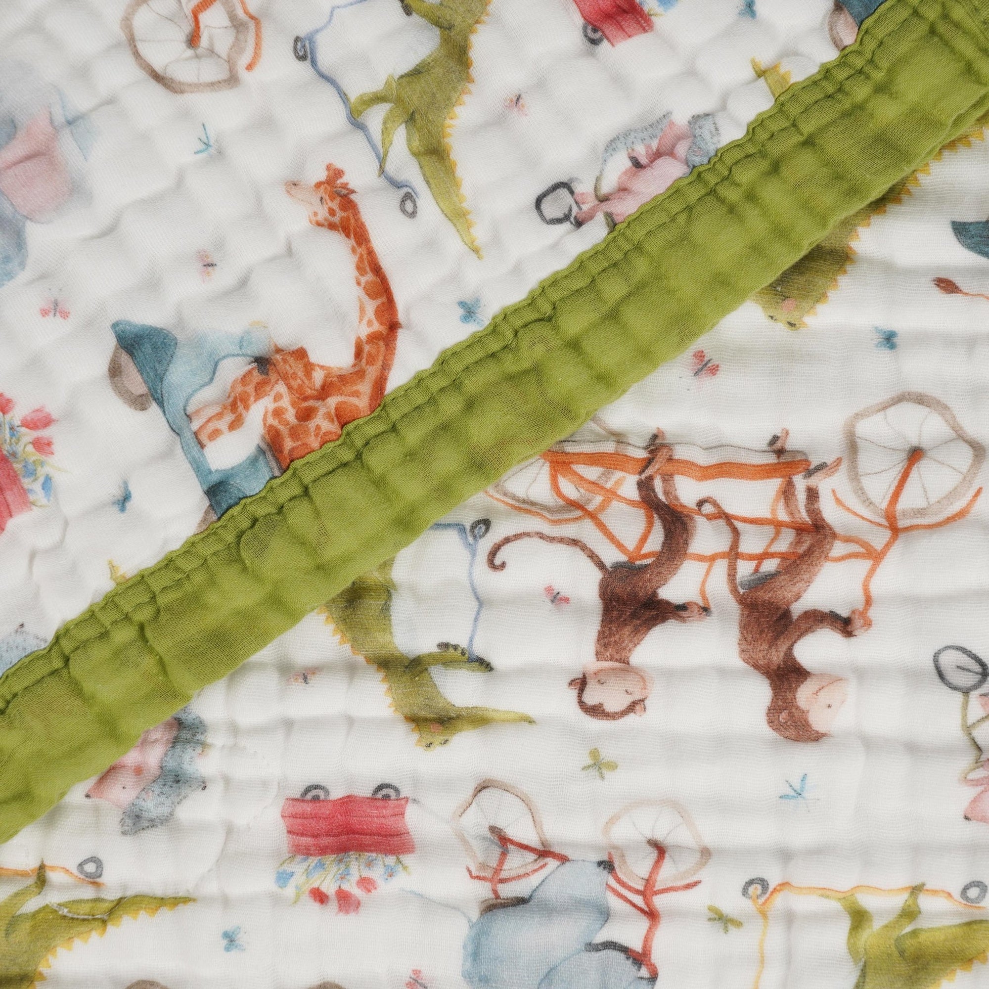 Nachiketa &#39;Gator on The Go&#39; 100% Organic Cotton Baby &amp; Toddler Blanket – Super Soft Baby Blanket, Luxury Baby Shower Gift, Gender Neutral Baby Blanket, Organic Cotton Muslin Baby Blanket, Baby Essentials, Baby Blankets for Boys and Girls, Toddler Quilt, Nursery Quilt, Stroller Blanket, Cute Baby Blankets