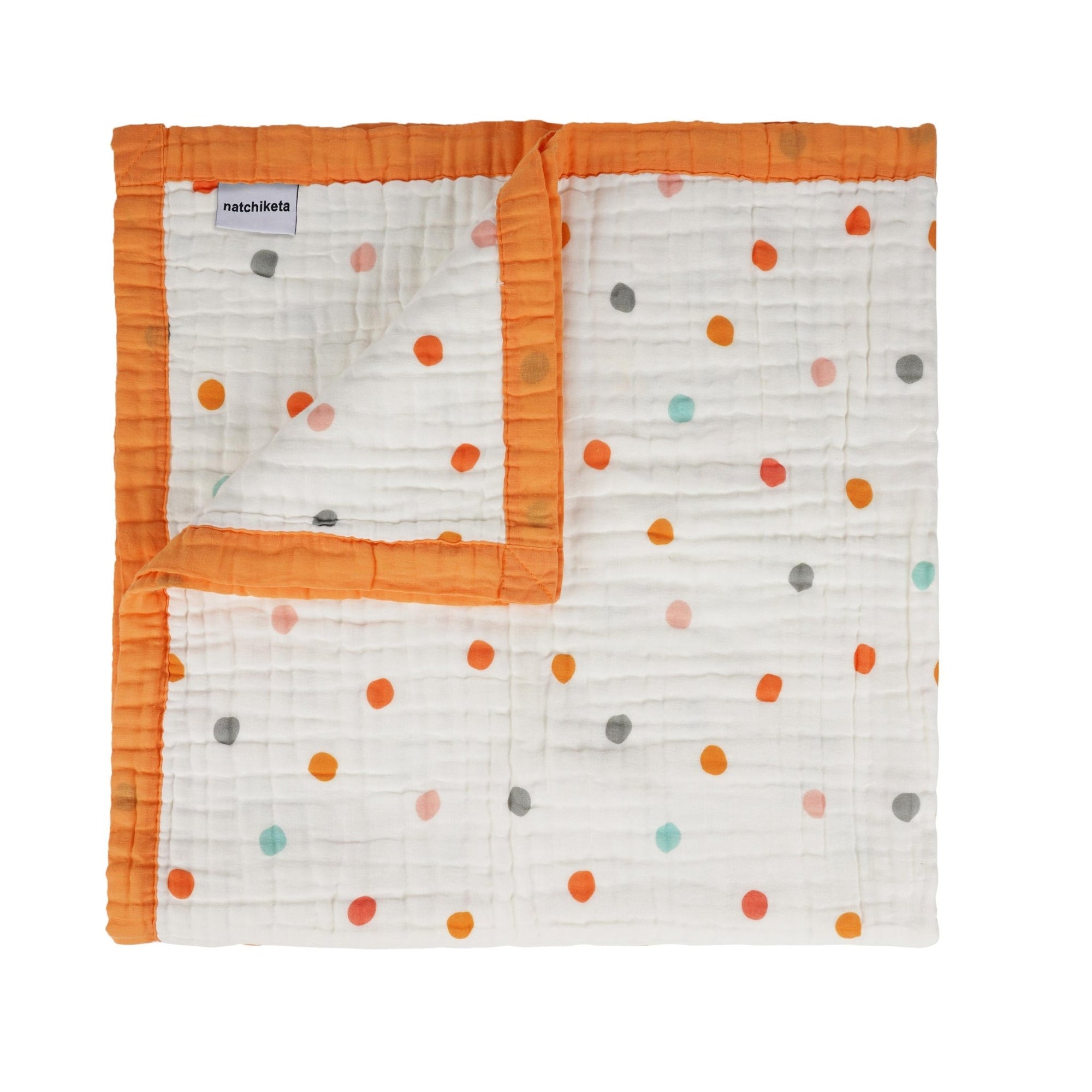 Nachiketa 'Bright Dot' 100% Organic Cotton Baby & Toddler Blanket – Super Soft Baby Blanket, Luxury Baby Shower Gift, Gender Neutral Baby Blanket, Organic Cotton Muslin Baby Blanket, Baby Essentials, Baby Blankets for Boys and Girls, Toddler Quilt, Nursery Quilt, Stroller Blanket, Cute Baby Blankets