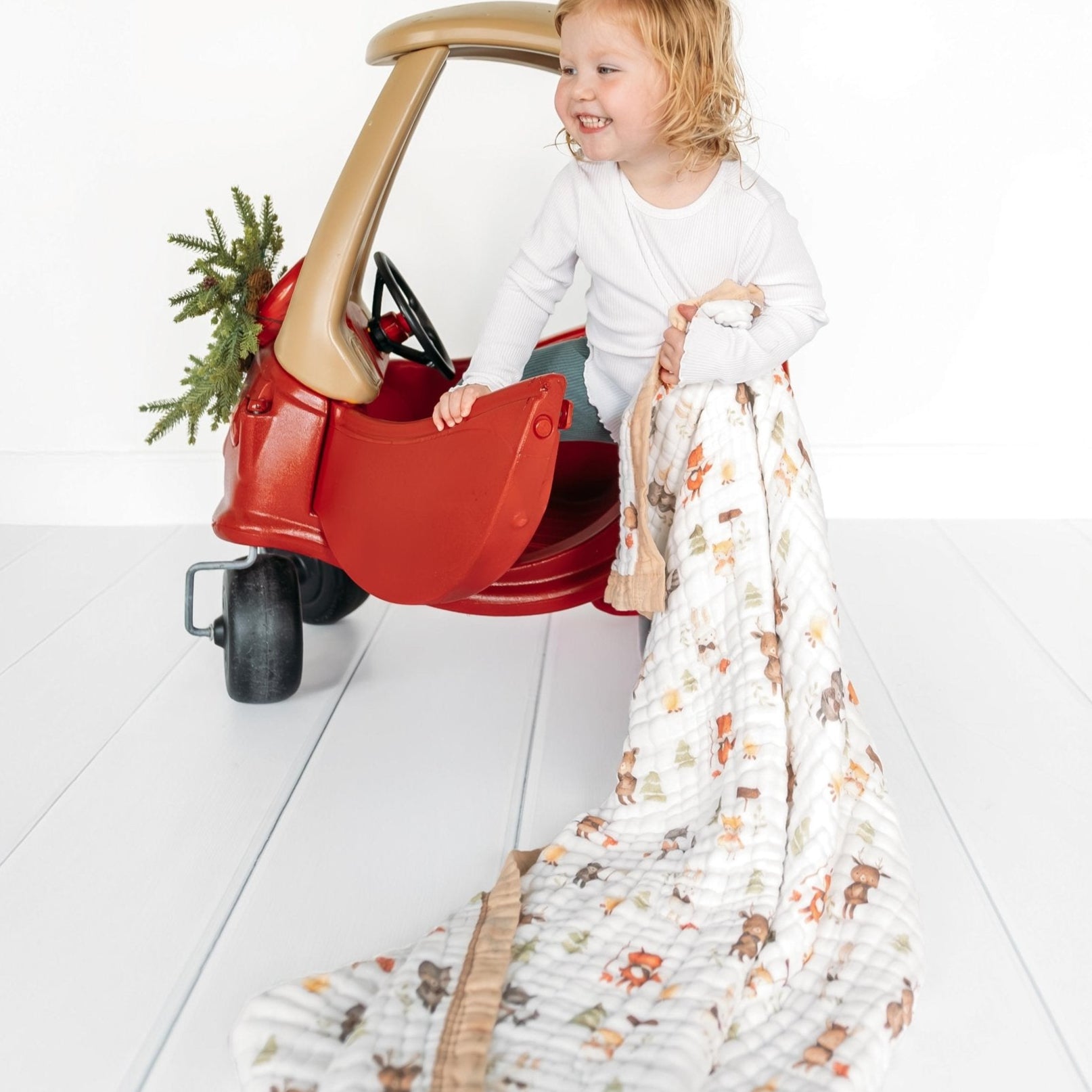 Nachiketa &#39;Forest Friends&#39; 100% Organic Cotton Baby &amp; Toddler Blanket – Super Soft Baby Blanket, Luxury Baby Shower Gift