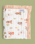 Nachiketa 'Forest Friends' 100% Organic Cotton Baby & Toddler Blanket – Super Soft Baby Blanket, Luxury Baby Shower Gift, Gender Neutral Baby Blanket, Organic Cotton Muslin Baby Blanket, Baby Essentials, Baby Blankets for Boys and Girls, Toddler Quilt, Nursery Quilt, Stroller Blanket, Cute Baby Blankets