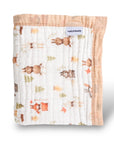 Nachiketa 'Forest Friends' 100% Organic Cotton Baby & Toddler Blanket – Super Soft Baby Blanket, Luxury Baby Shower Gift, Gender Neutral Baby Blanket, Organic Cotton Muslin Baby Blanket, Baby Essentials, Baby Blankets for Boys and Girls, Toddler Quilt, Nursery Quilt, Stroller Blanket, Cute Baby Blankets