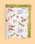 Nachiketa 'Gator on The Go' 100% Organic Cotton Baby & Toddler Blanket – Super Soft Baby Blanket, Luxury Baby Shower Gift, Gender Neutral Baby Blanket, Organic Cotton Muslin Baby Blanket, Baby Essentials, Baby Blankets for Boys and Girls, Toddler Quilt, Nursery Quilt, Stroller Blanket, Cute Baby Blankets