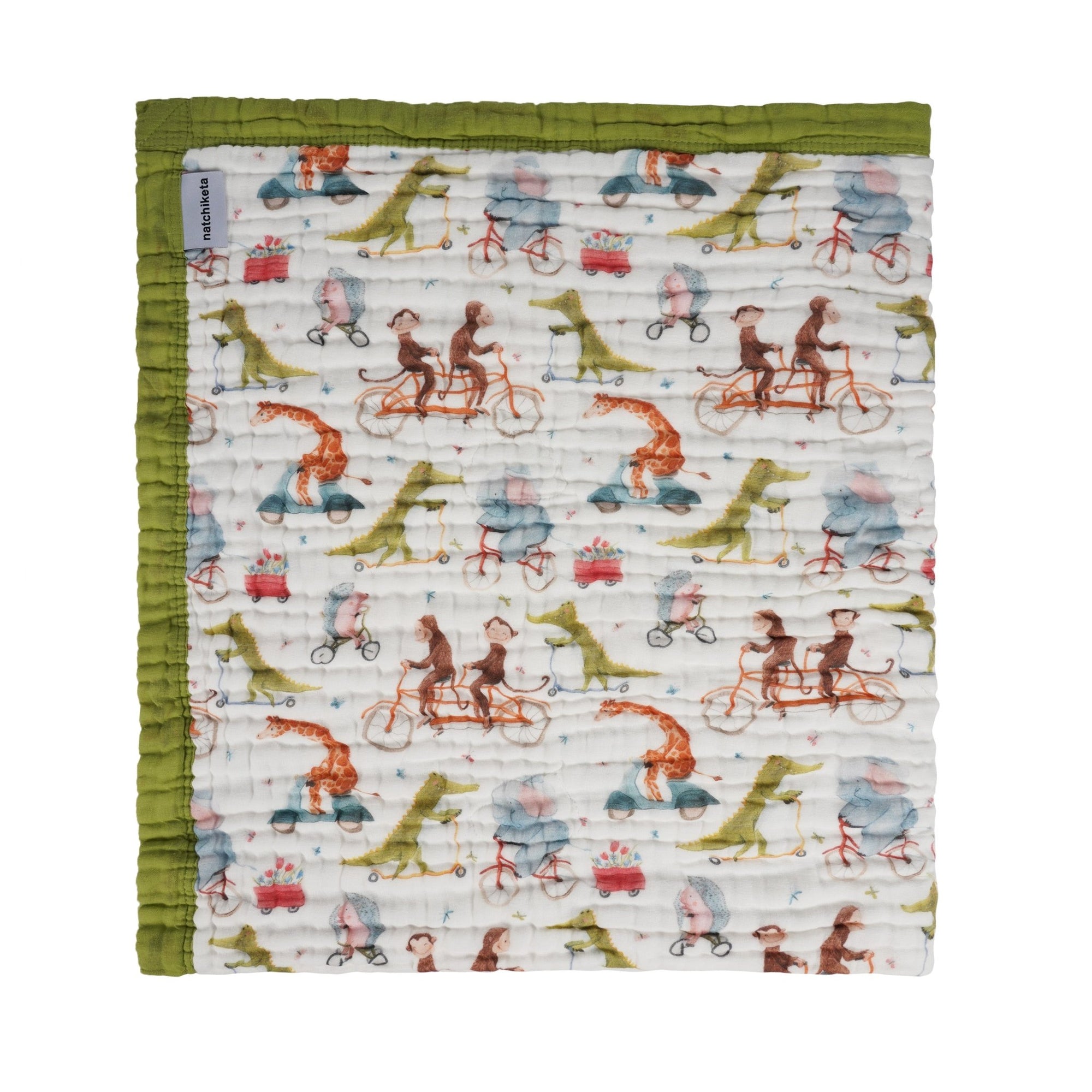 Nachiketa 'Gator on The Go' 100% Organic Cotton Baby & Toddler Blanket – Super Soft Baby Blanket, Luxury Baby Shower Gift, Gender Neutral Baby Blanket, Organic Cotton Muslin Baby Blanket, Baby Essentials, Baby Blankets for Boys and Girls, Toddler Quilt, Nursery Quilt, Stroller Blanket, Cute Baby Blankets