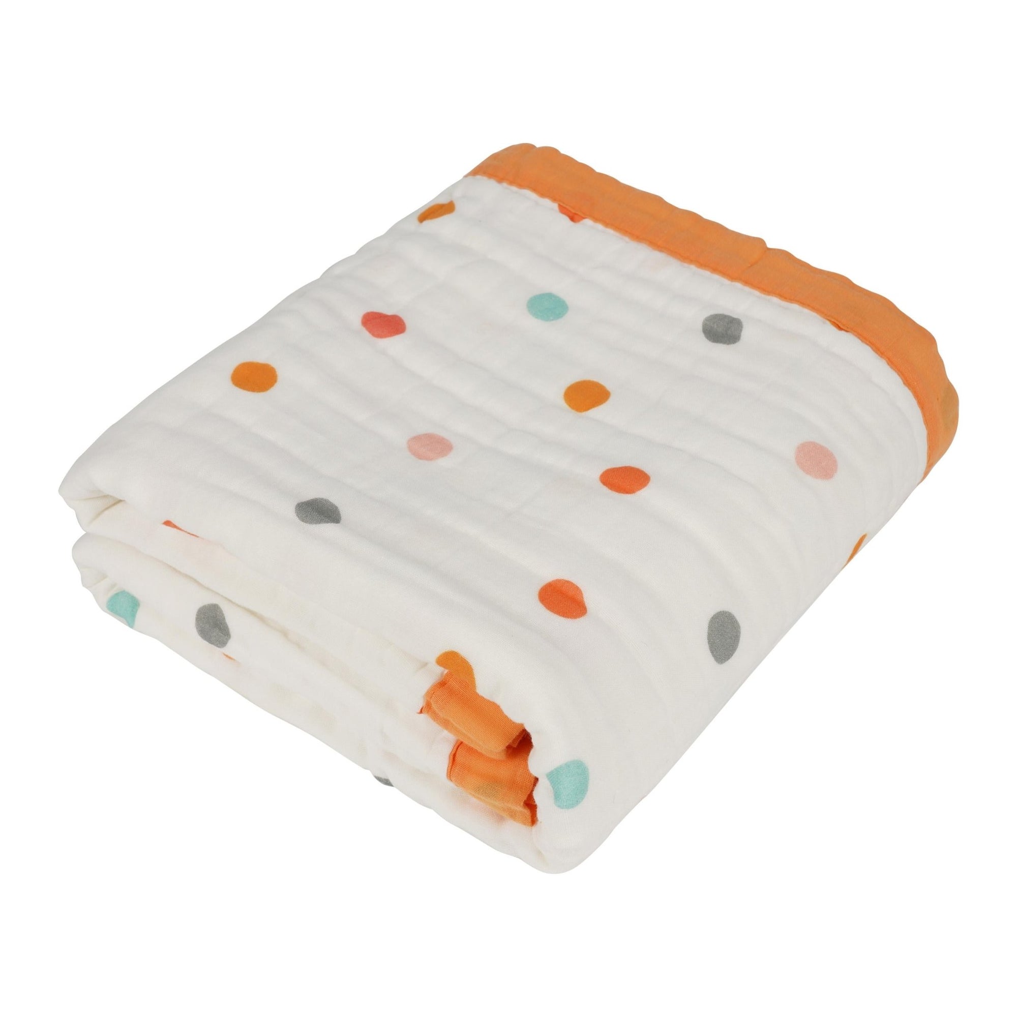 Nachiketa &#39;Bright Dot&#39; 100% Organic Cotton Baby &amp; Toddler Blanket – Super Soft Baby Blanket, Luxury Baby Shower Gift, Gender Neutral Baby Blanket, Organic Cotton Muslin Baby Blanket, Baby Essentials, Baby Blankets for Boys and Girls, Toddler Quilt, Nursery Quilt, Stroller Blanket, Cute Baby Blankets