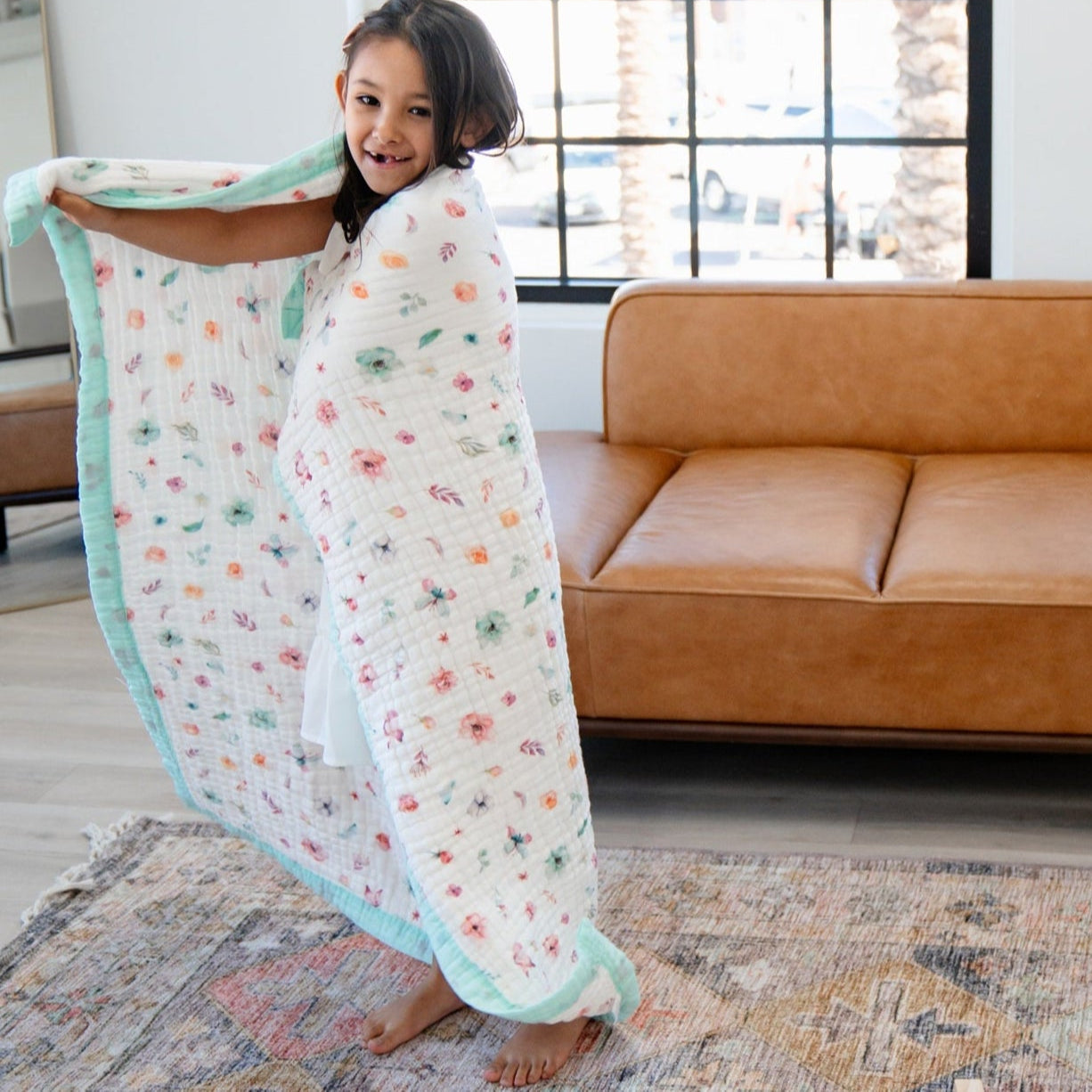 Kids Blankets by Natchiketa in Pastel Floral Print