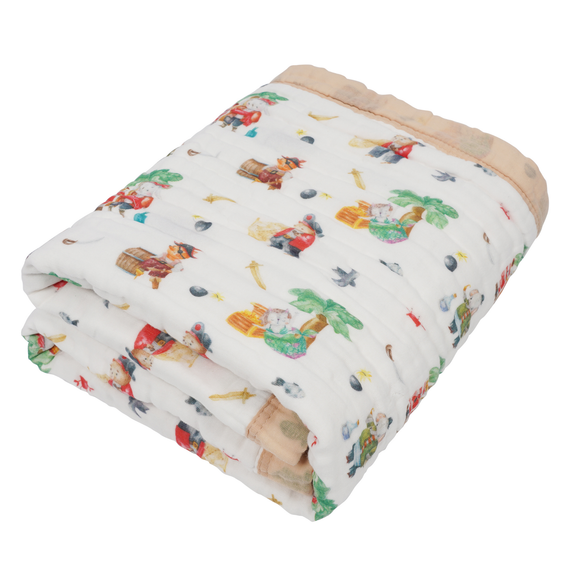 &quot;Pirate Animals&quot; 100% Organic Cotton Baby &amp; Toddler Blanket