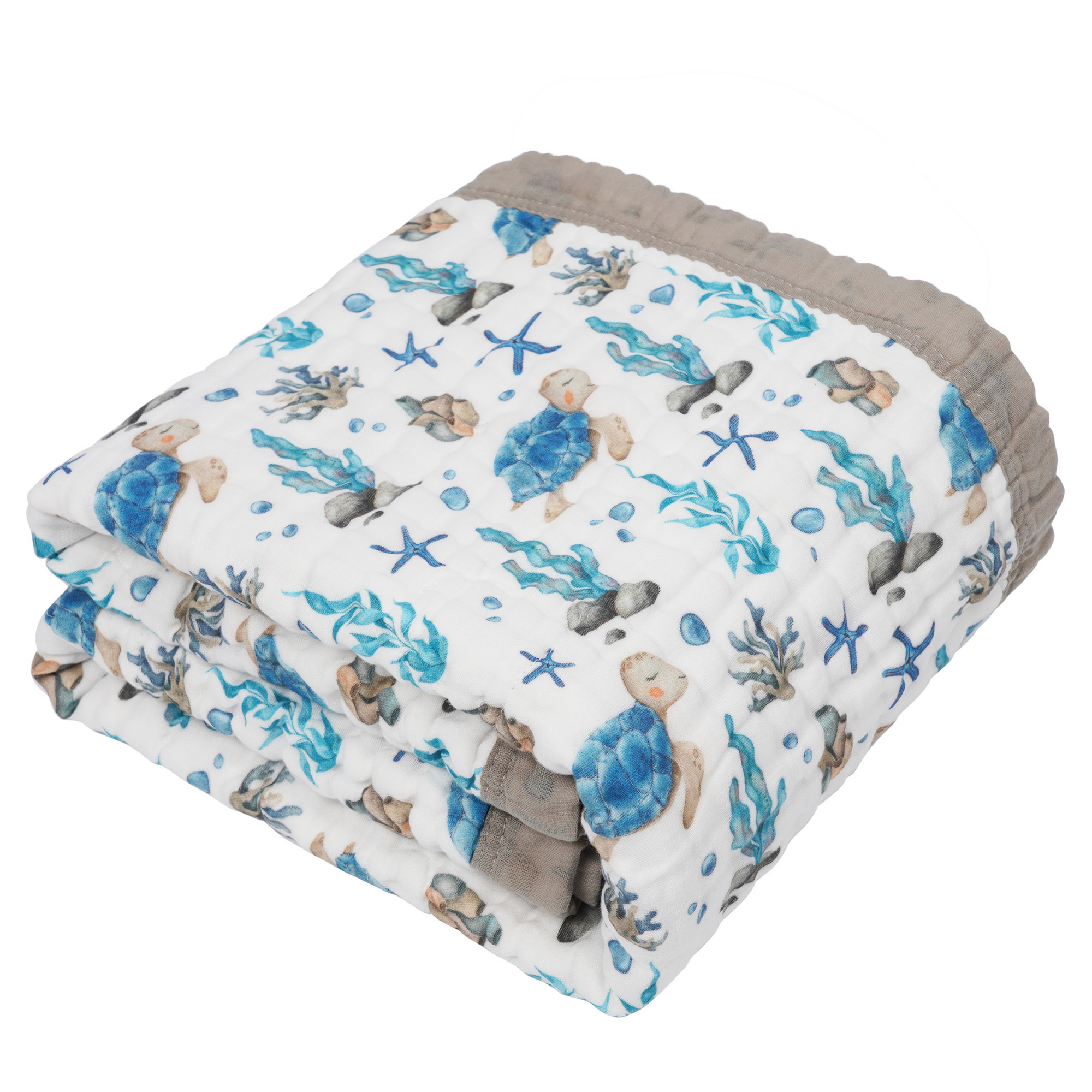 &quot;Sea Turtle&quot; 100% Organic Cotton Baby &amp; Toddler Blanket