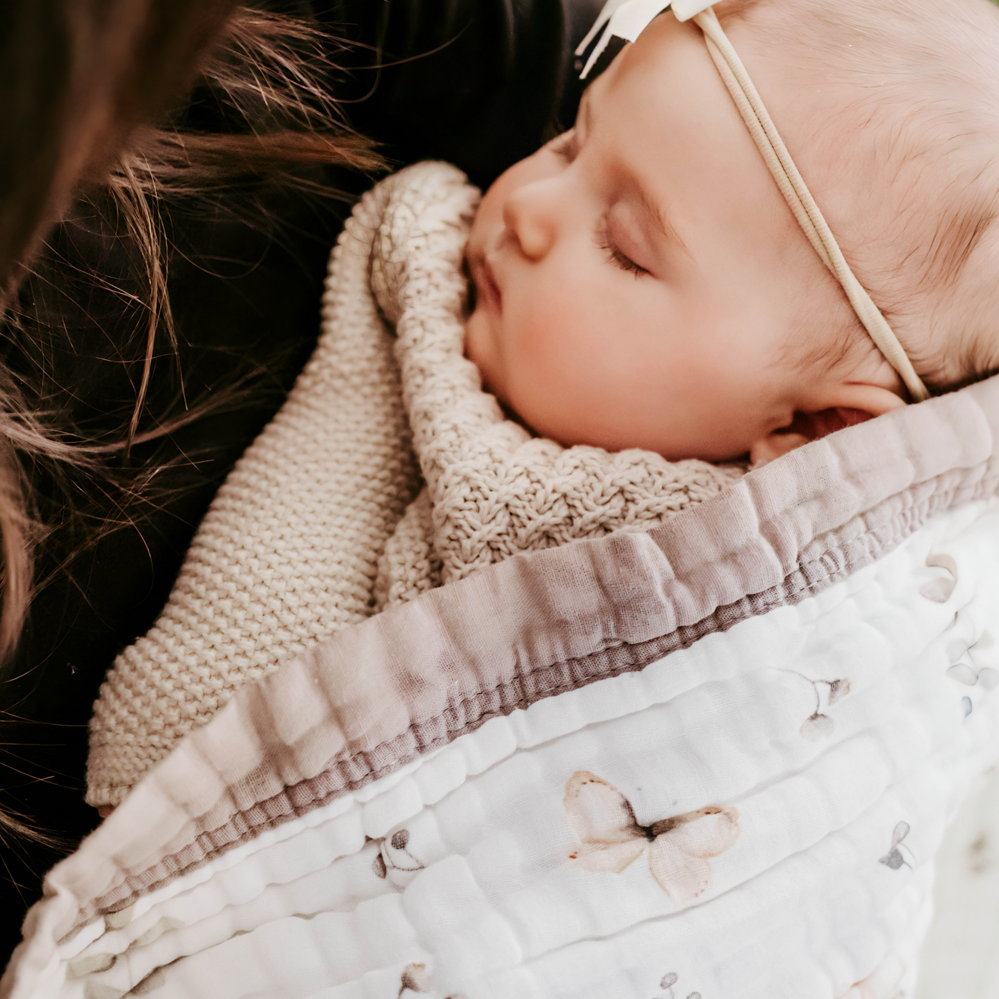 &quot;Neutral Floral&quot; 100% Organic Cotton Baby &amp; Toddler Blanket