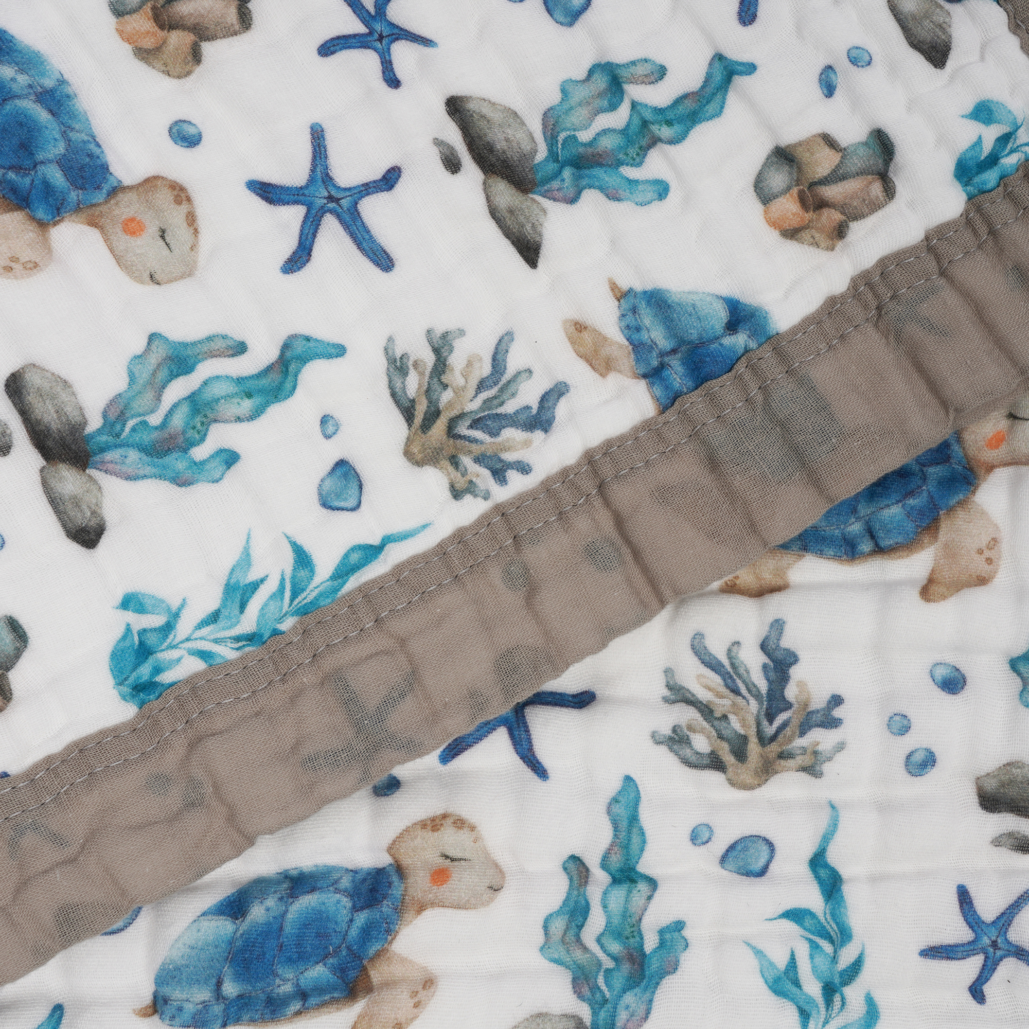 &quot;Sea Turtle&quot; 100% Organic Cotton Baby &amp; Toddler Blanket