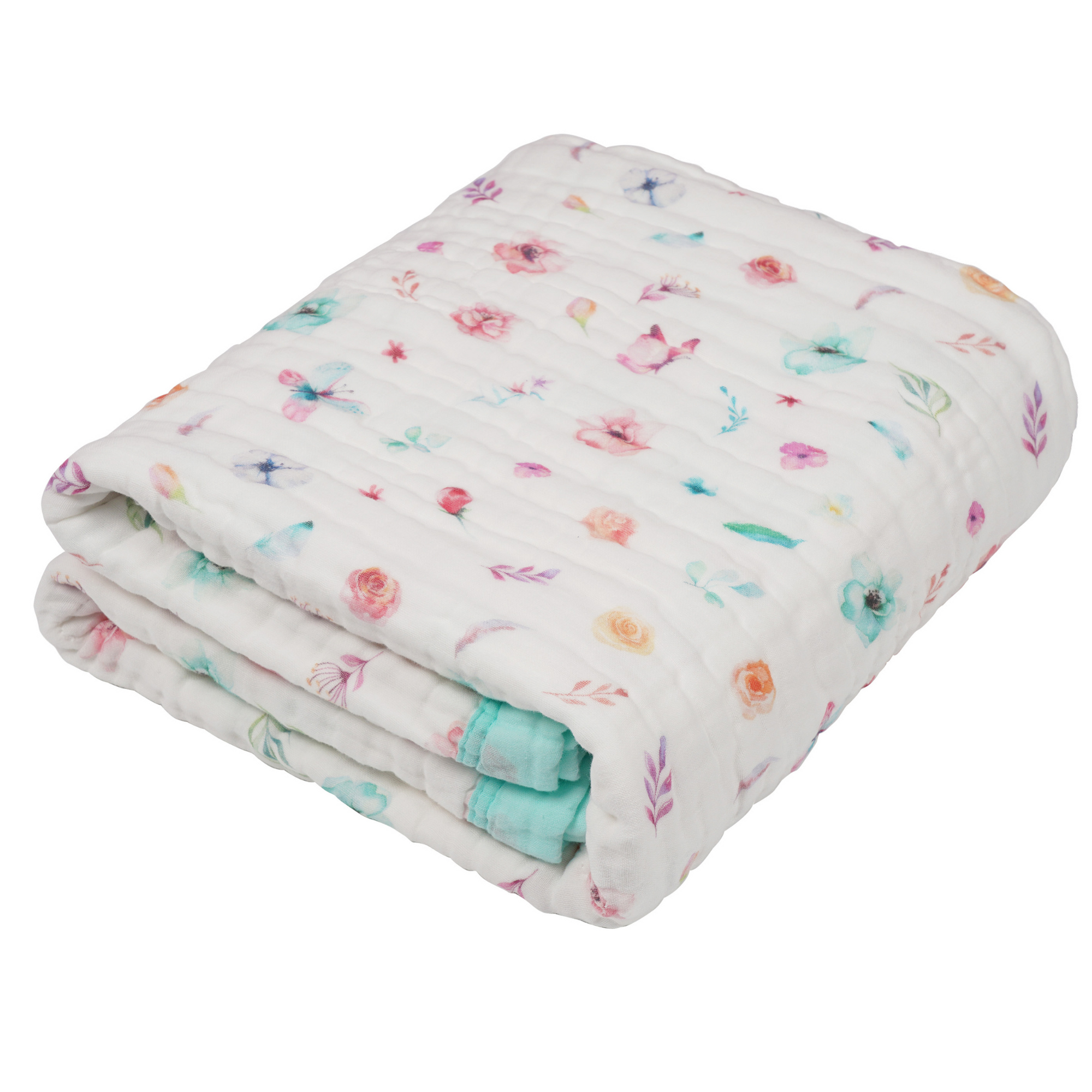 &quot;Pastel Floral&quot; 100% Organic Cotton Baby &amp; Toddler Blanket