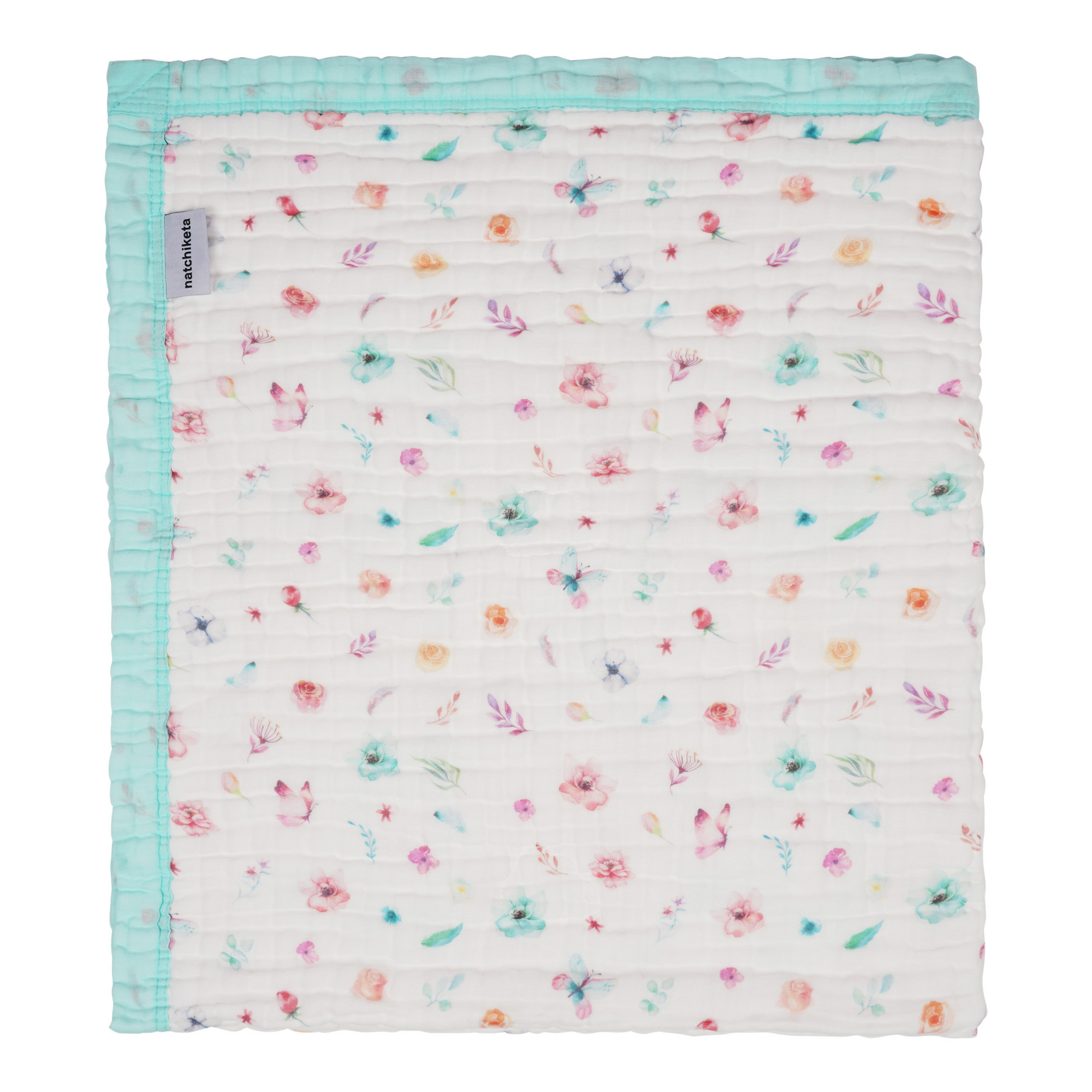 &quot;Pastel Floral&quot; 100% Organic Cotton Baby &amp; Toddler Blanket